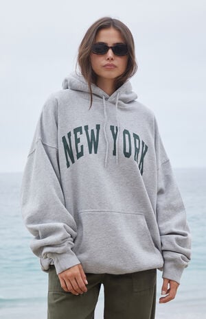 Silver New York Oversized Hoodie image number 1