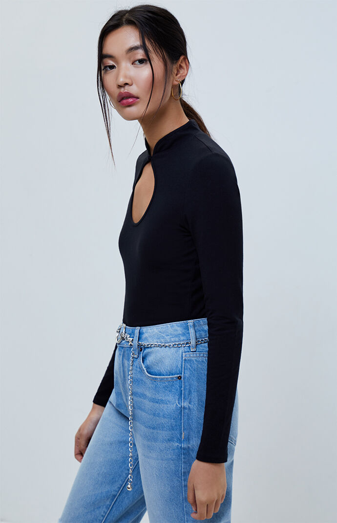 Leona Mock Neck Long Sleeve Top