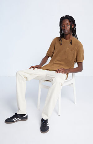 Brown Open Mesh Knit Shirt image number 4