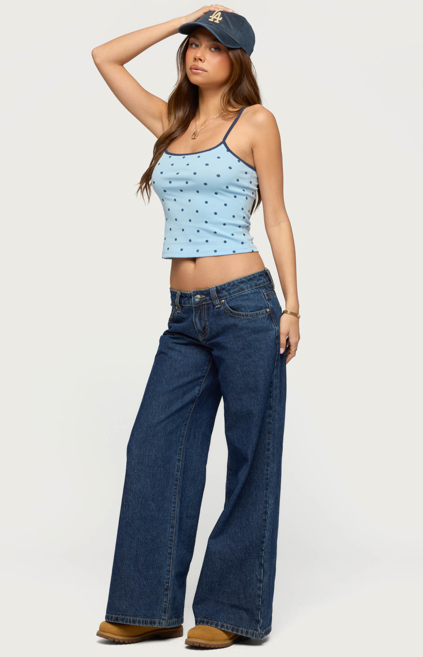 Edikted Carlah Contrast Polka Dot Tank Top