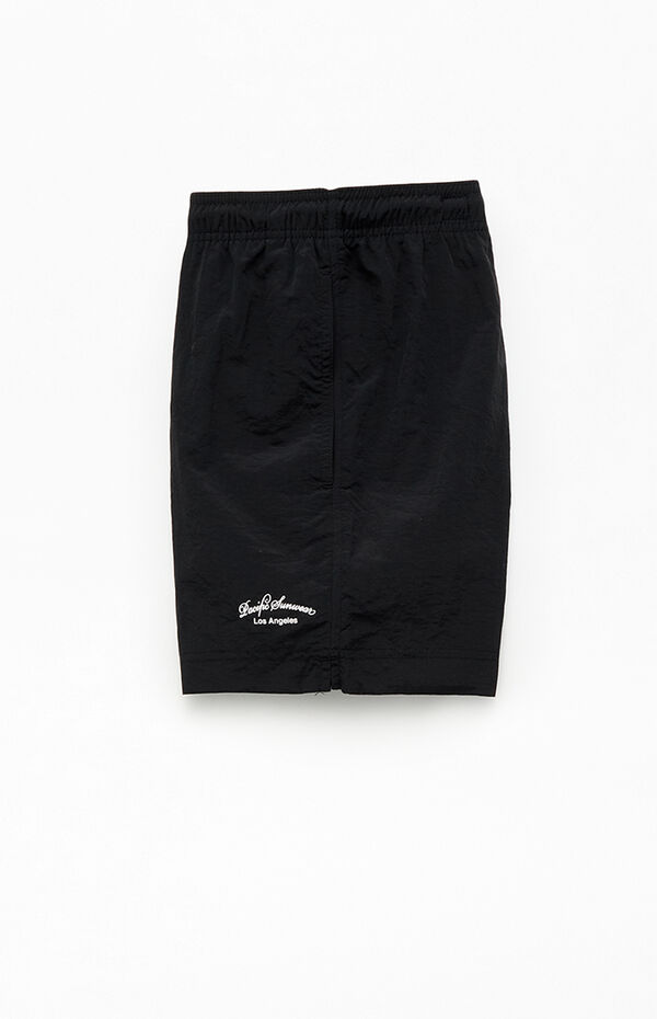 Pacsun Jet Black Collegiate 4.5" Swim Trunks