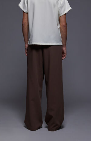 by Pacsun Kane Baggy Trousers Stretch Pleated Brown image number 5