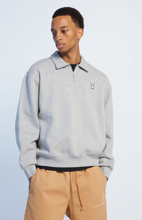 By PacSun Flag Half Zip Polo Sweatshirt