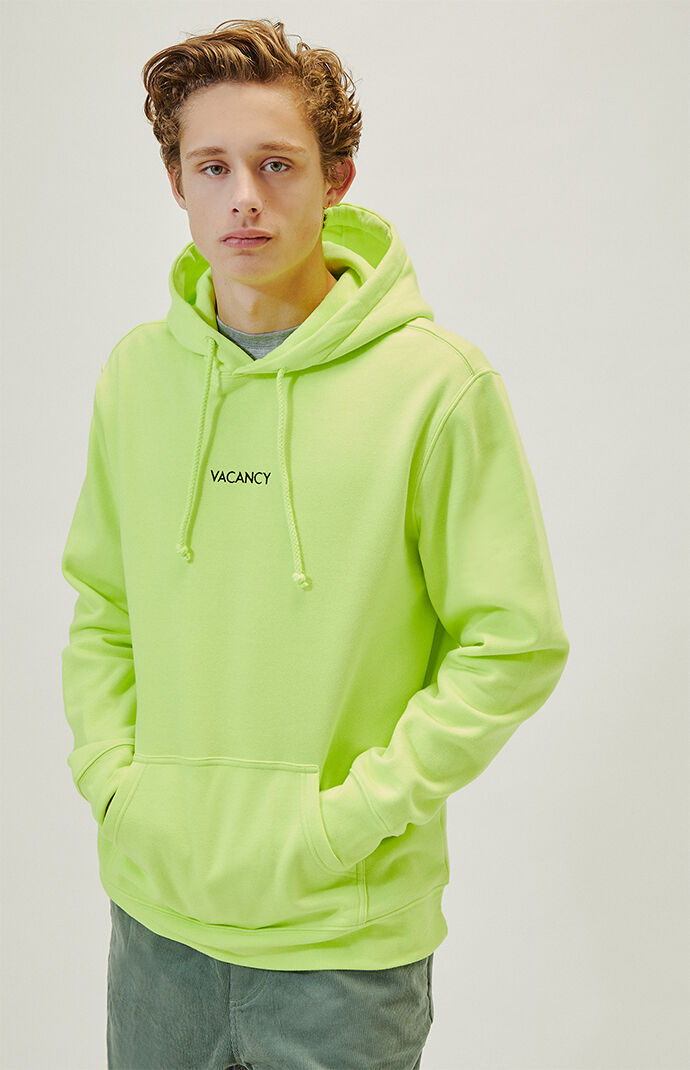 lime green hooded sweatshirt