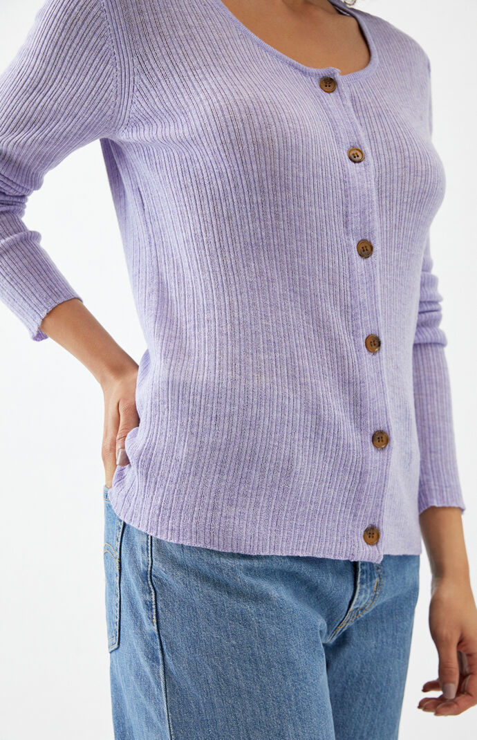Scoop Neck Button Up Sweater