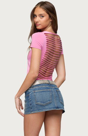Izabelle Shredded Back T-Shirt image number 3