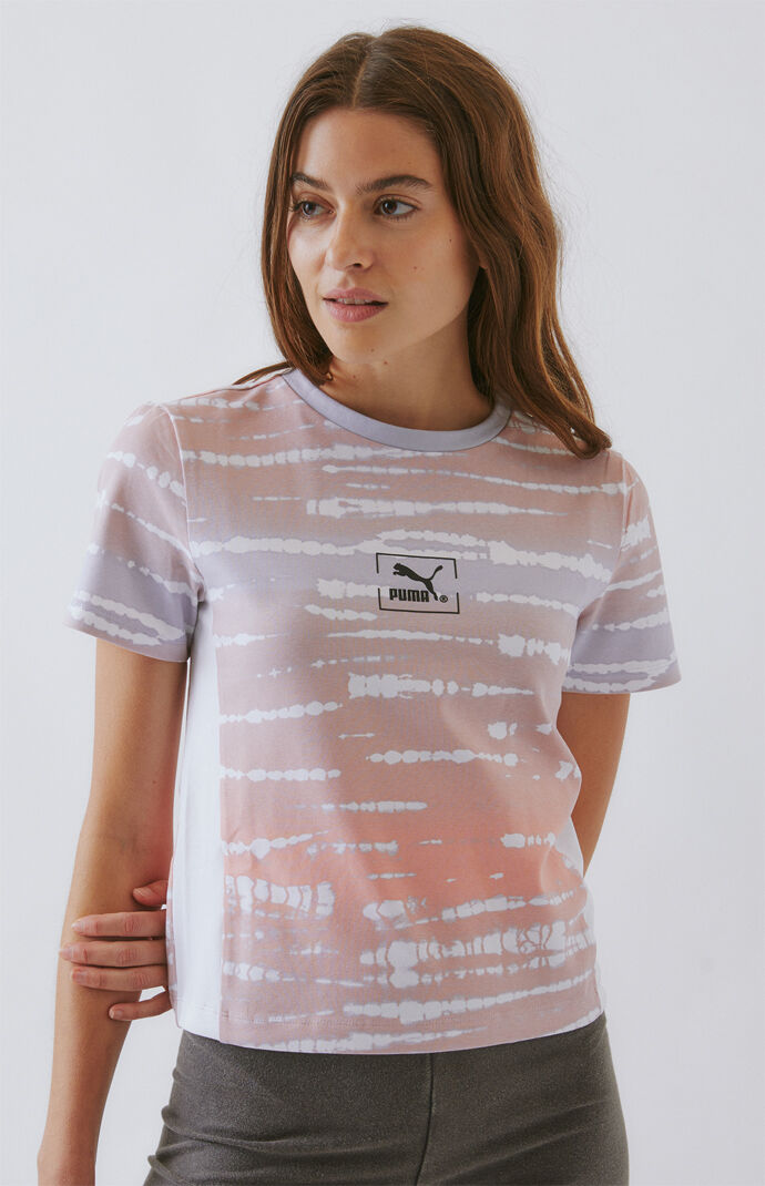 Tie-Dyed All Over Print T-Shirt