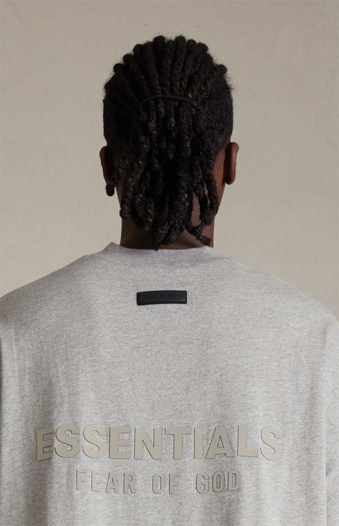 Fear of God Essentials Dark Heather Oatmeal V-Neck T-Shirt