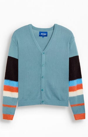 Striped Sleeve Mohair Cardigan image number 1