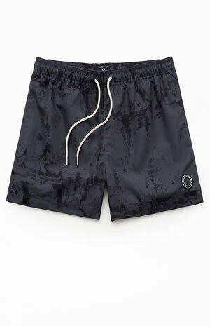 Black Oil Dye 4.5" Swim Trunks image number 1