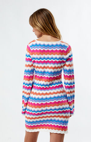 Wilma Pointelle Knit Long Sleeve Mini Dress image number 3
