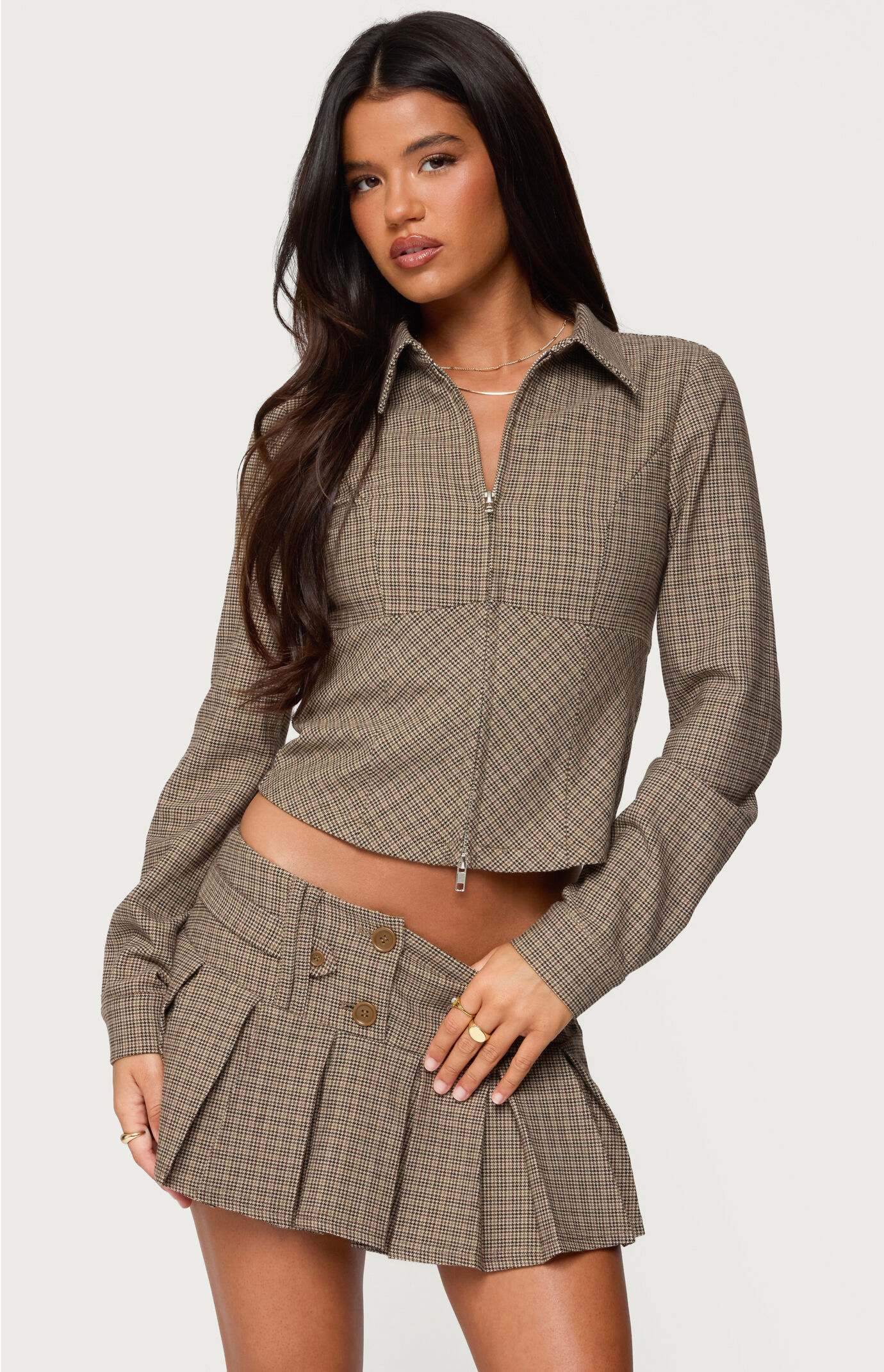 Edikted Lockette Plaid Jacket