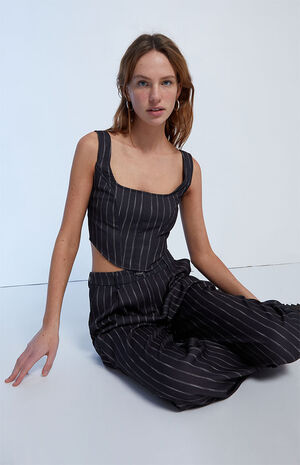 Recycled Lace-Up Corset Top image number 4