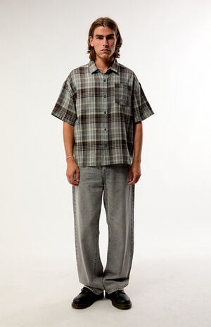 Blue Plaid Woven Flannel Shirt image number 5