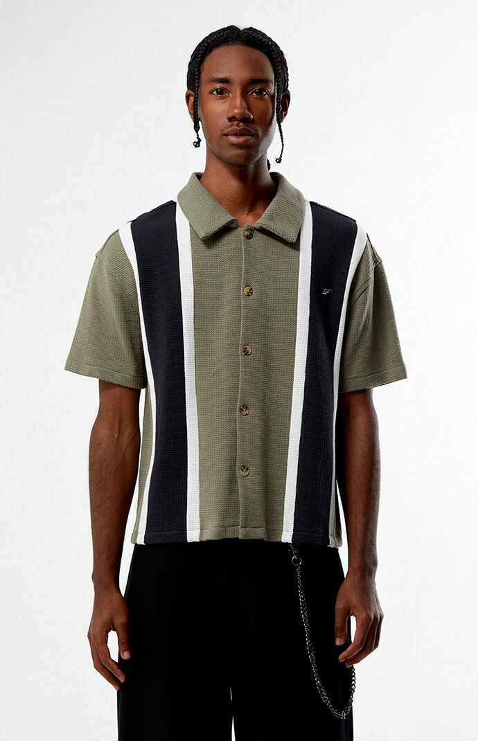 Pacsun Sloan Striped Textured Camp Shirt