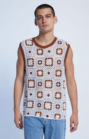 Neutral Penn Crochet Tank Top image number 1