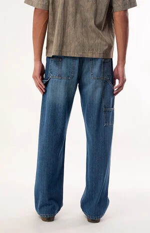 Dylan Baggy Jeans Pinstripe Carpenter Medium Blue image number 4