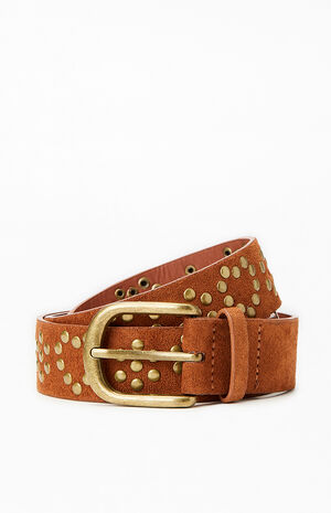 Faux Suede Studded Belt image number 1
