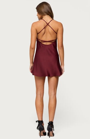 Nalah Satin Effect Mini Dress image number 3