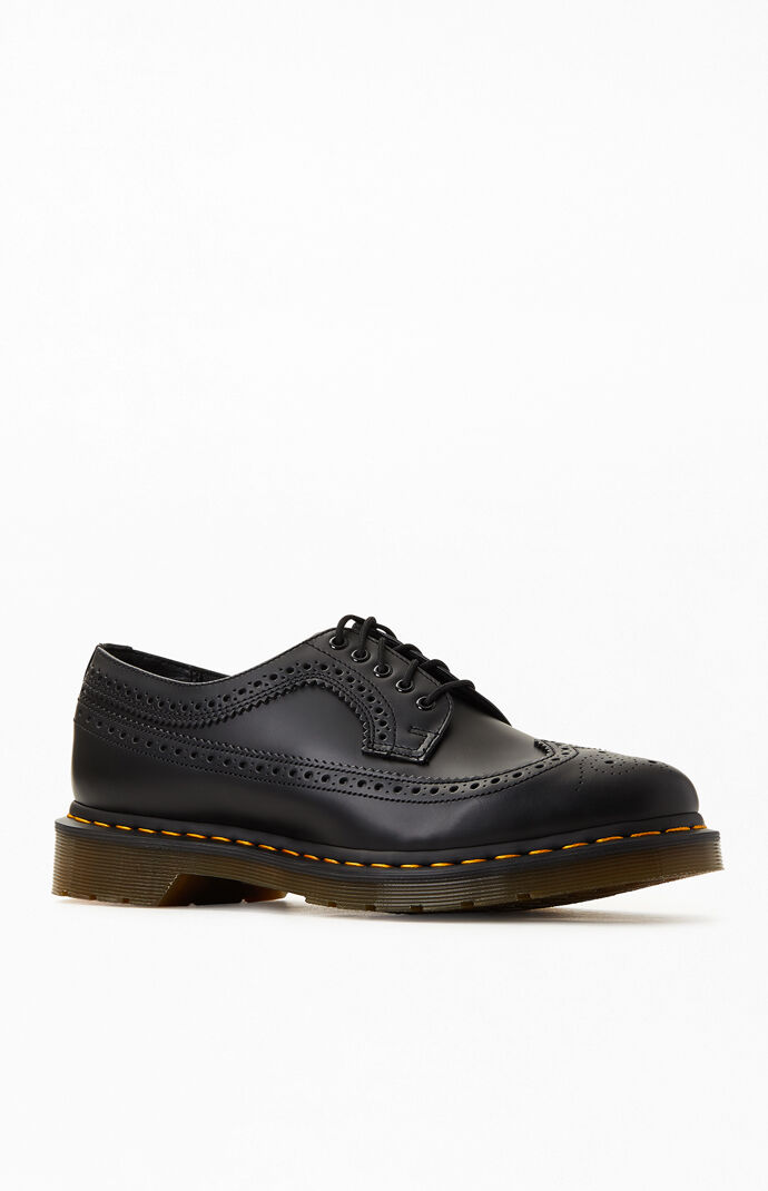3989 Yellow Stitch Brogue Leather Shoes