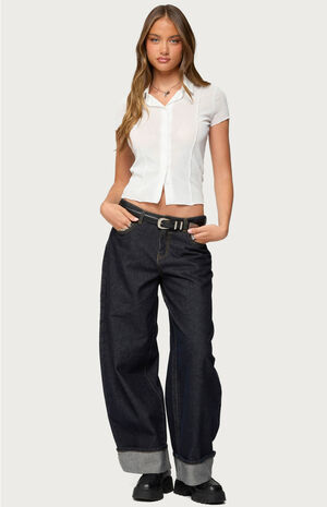 Geena Semi Sheer Button Up Shirt image number 4