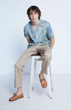 Blue Painting Woven Camp Shirt image number 4