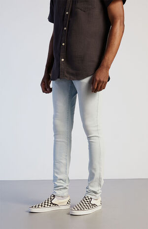 Light Indigo Stacked Skinny Jeans image number 2