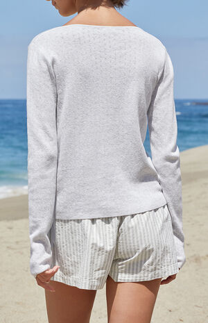 Silver Athelia Pointelle Cardigan image number 3