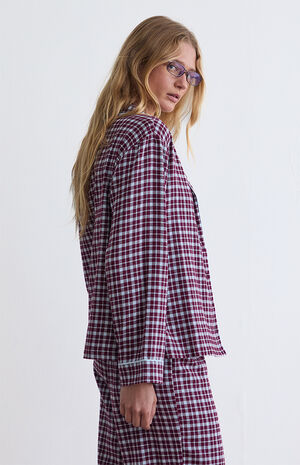 Flannel Long Sleeve Pajama Shirt image number 3
