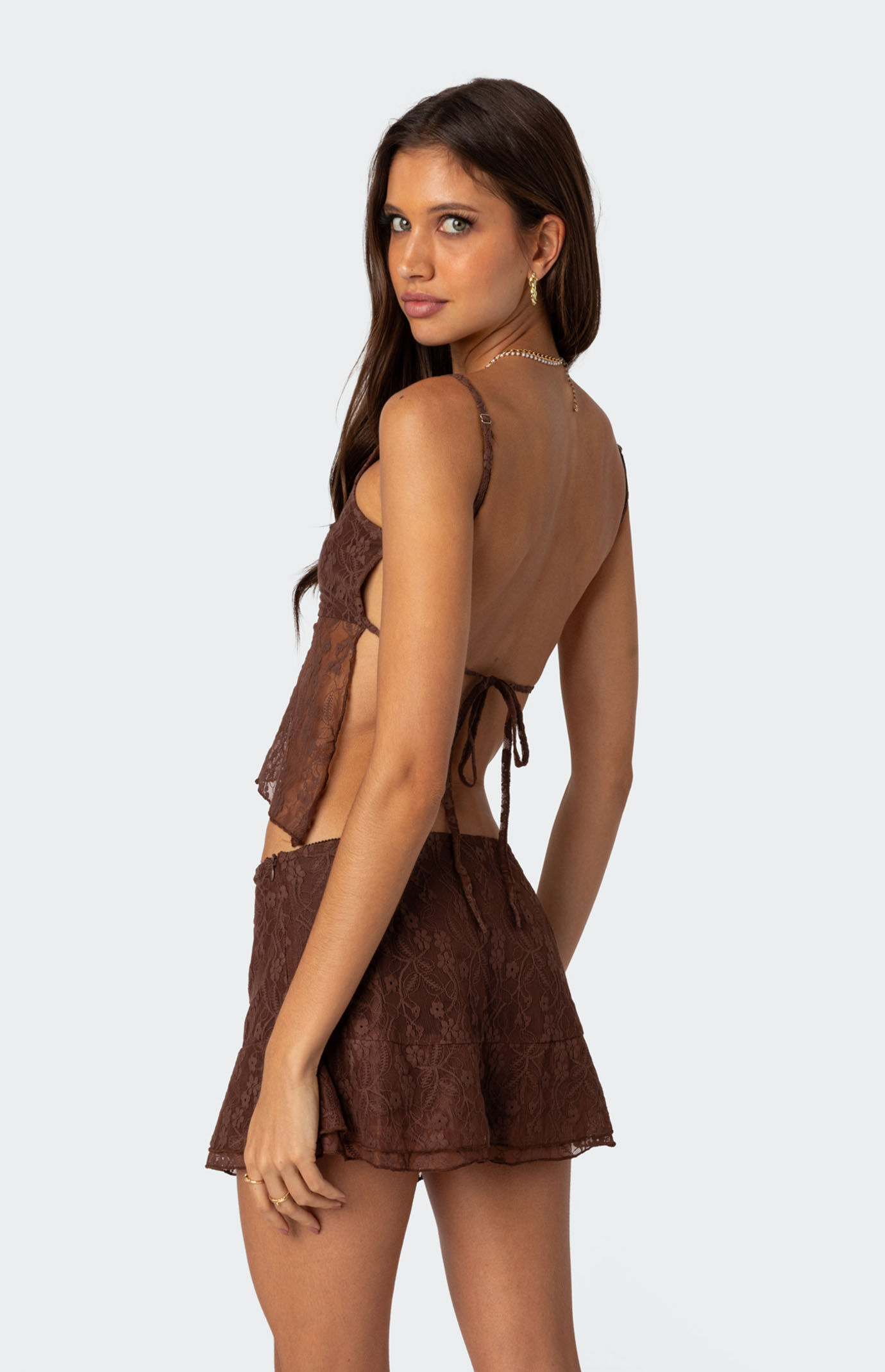 Edikted Lyra Open Back Lace Tank Top | PacSun