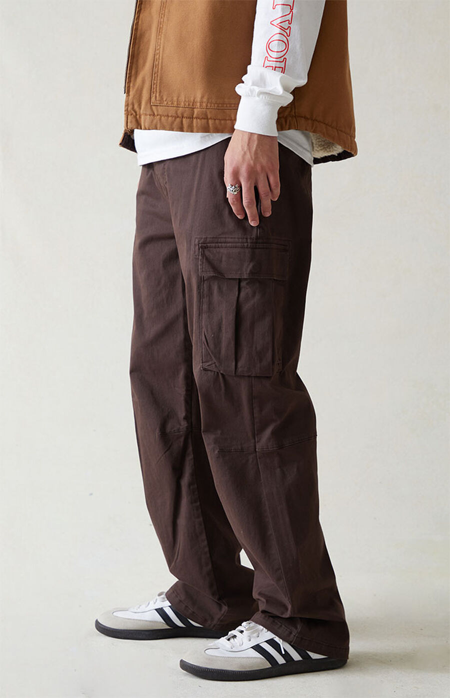 PacSun Stretch Canvas Brown Baggy Cargo Pants PacSun