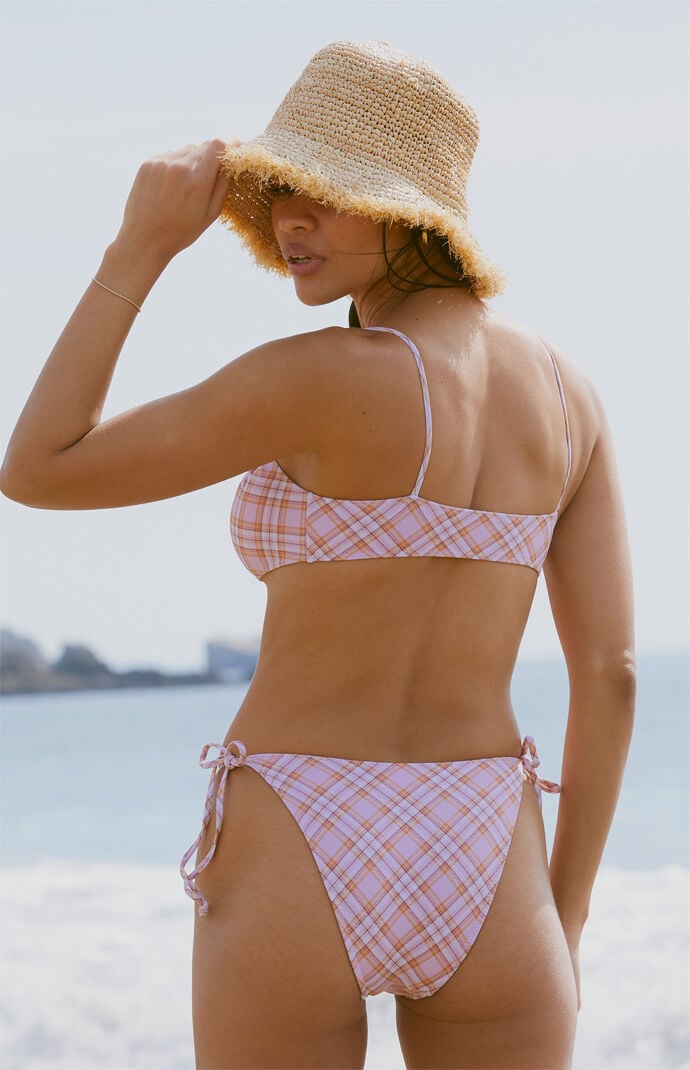 Pink plaid swimsuit shop
