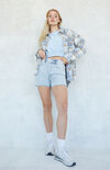 Light Blue '90s Girlfriend Denim Shorts Light Blue '90s Girlfriend Denim Shorts image number null