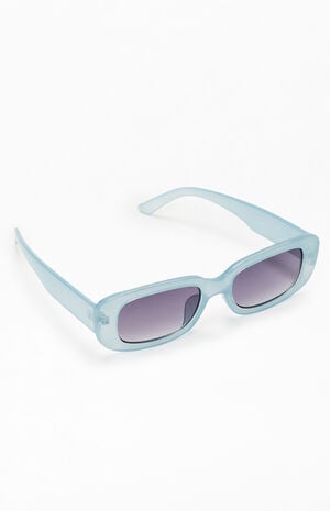 Blue Plastic Square Sunglasses