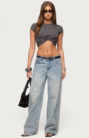 Sephey Twisted Cropped T-Shirt image number 5