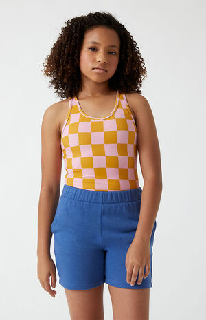 Pink Checkerboard One Piece Swimsuit image number 2