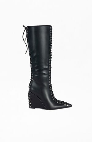 Women's Thaumus Black Wedge Boots image number 1