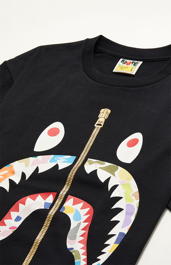 bape shark zip tee