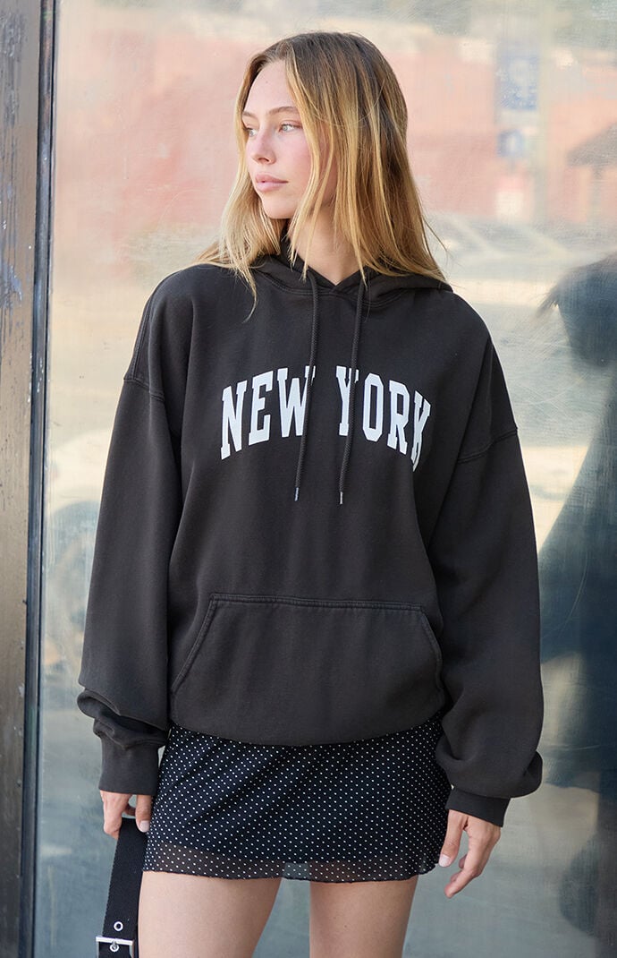 John Galt Women's Heather Grey Malibu Hoodie In Black