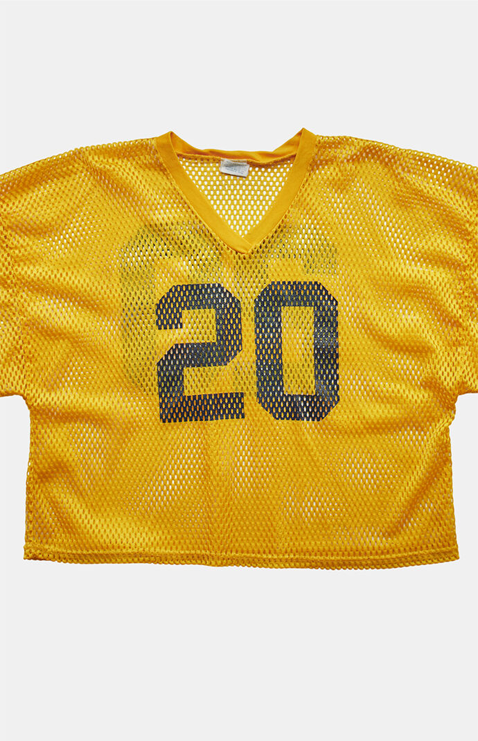 PS VINTAGE 90s 20 Mesh V-neck Cropped Graphic Top