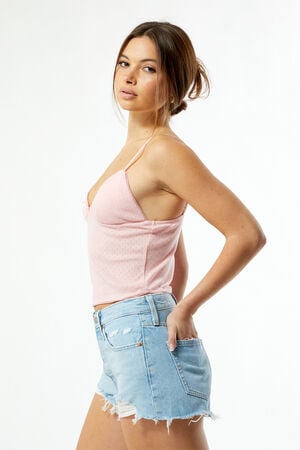 501 Light Blue Frayed Denim Shorts 501 Light Blue Frayed Denim Shorts image number 2