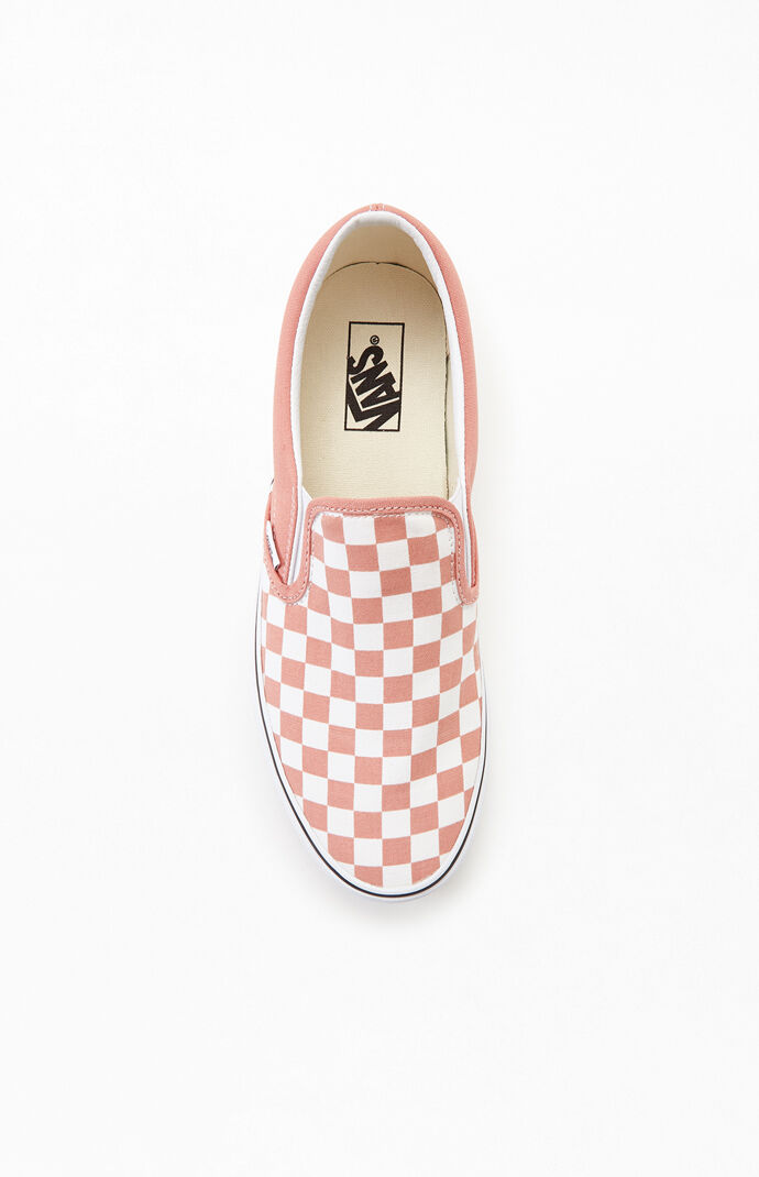 Vans White Pink Checkerboard Slip On Shoes PacSun