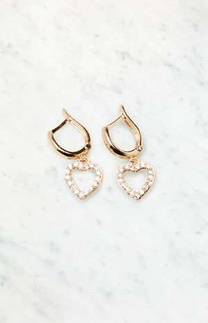 Brandy Melville Heart Hoop Earrings PacSun