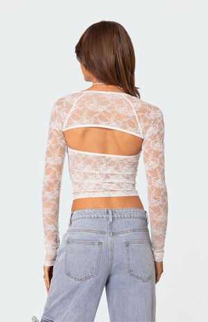 Addison Sheer Lace Two Piece Top image number 4