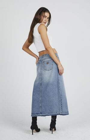 Lulu 99 Low Rise Denim Maxi Skirt image number 4