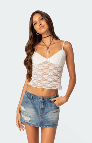 Eira Sheer Lace Tank Top image number 5