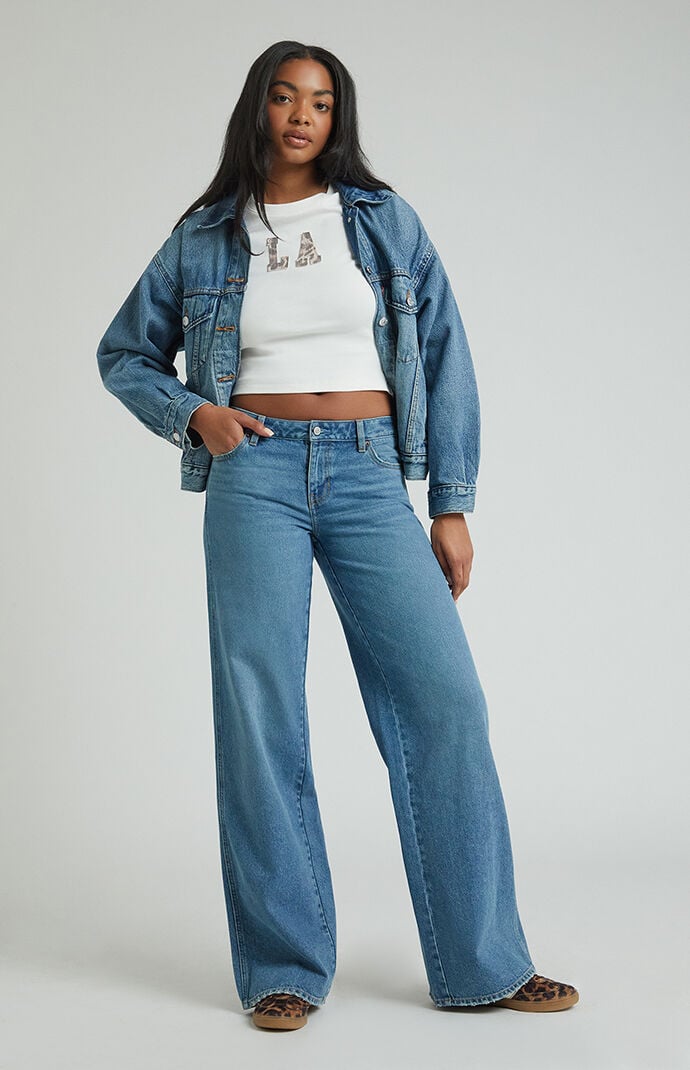 Pacsun Women s Casey Medium Indigo Low Rise Baggy Jeans Size 32