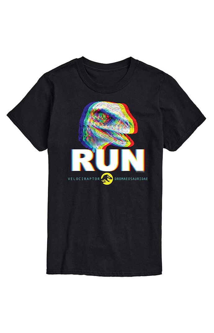 Hybrid Apparel Jurassic Park Run Glitch Velociraptor T-Shirt