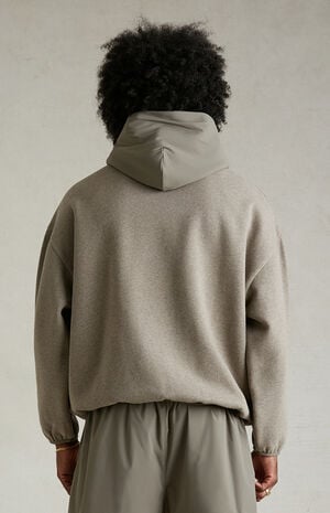 Heather Grey Dust Nylon Fleece Hoodie image number 4