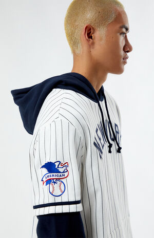 New York Yankees '47 White Pinstripe Double Header Pullover Hoodie image number 2